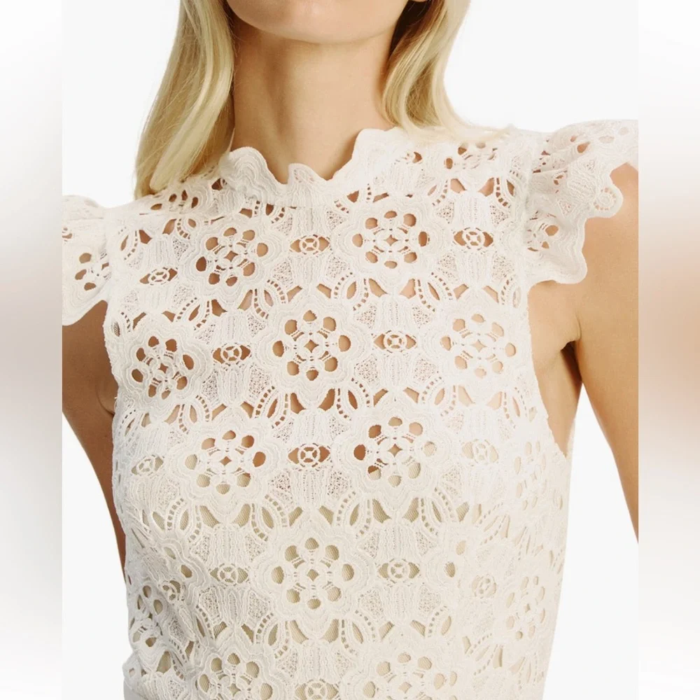 Bardot White Lace Mini Skirt